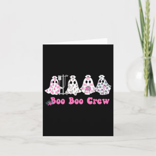 Boo Crew Breast Cancer Ghost Nurse Halloween  Card