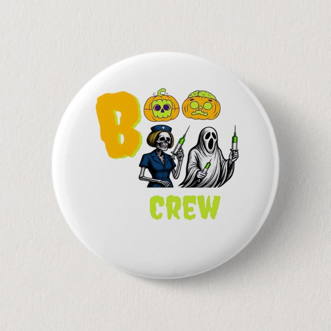 Boo Crew Classic T-Shirt 6 Cm Round Badge (Front)