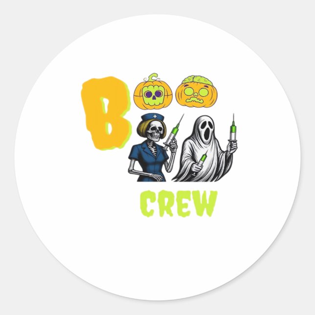 Boo Crew Classic T-Shirt Classic Round Sticker (Front)