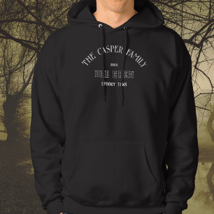 Boo Crew Custom Family Name Halloween Black Hoodie