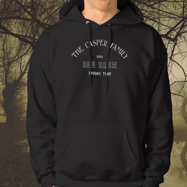 Boo Crew Custom Family Name Halloween Black Hoodie (Creator Uploaded)