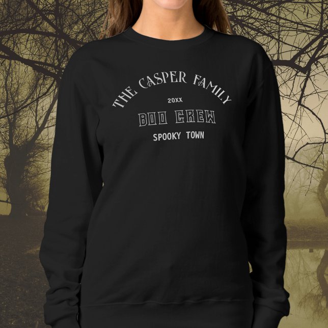 Boo Crew Custom Family Name Halloween Black Sweatshirt (Creator Uploaded)