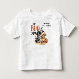 Boo Crew Cute Dogs Kids Halloween Toddler T-Shirt