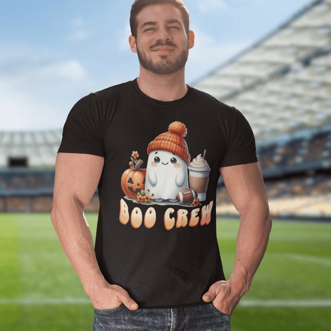 Boo Crew Cute Ghost Football Funny Halloween T-Shirt (Creator Uploaded)