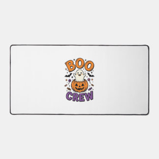Boo Crew Cute Ghost Pumpkin Halloween Shirt Design Desk Mat