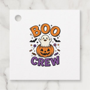 Boo Crew Cute Ghost Pumpkin Halloween Shirt Design Favour Tags