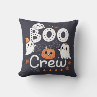 Boo Crew Cute Halloween Ghosts and Pumpkin Cushion