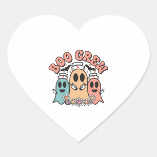 Boo Crew Cute Nurse Ghosts Heart Sticker