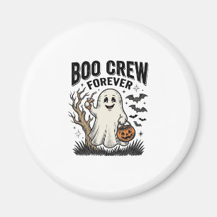 Boo Crew Forever Vintage Ghost Halloween Shirt Des Magnet