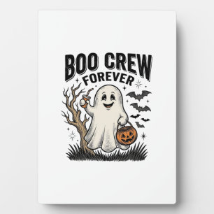 Boo Crew Forever Vintage Ghost Halloween Shirt Des Plaque