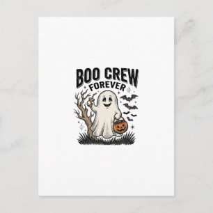 Boo Crew Forever Vintage Ghost Halloween Shirt Des Postcard