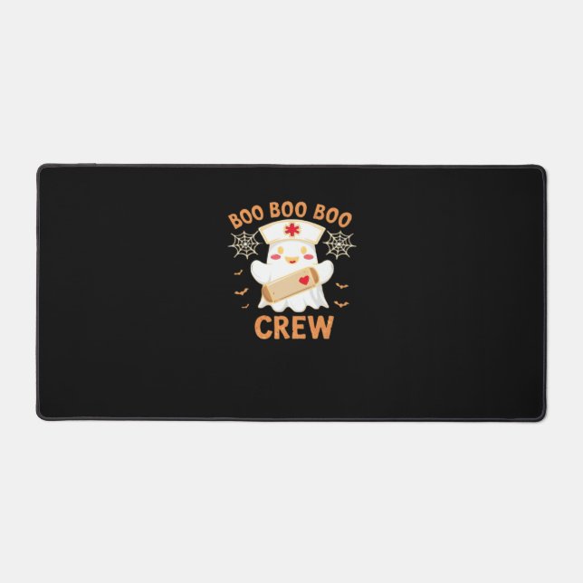 Boo Crew Funny Ghost Spooky Halloween Nurse T-Shir Desk Mat (Front)