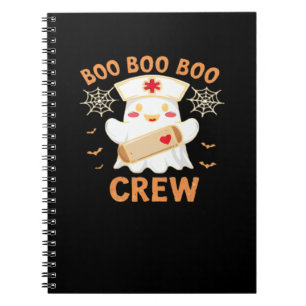 Boo Crew Funny Ghost Spooky Halloween Nurse T-Shir Notebook