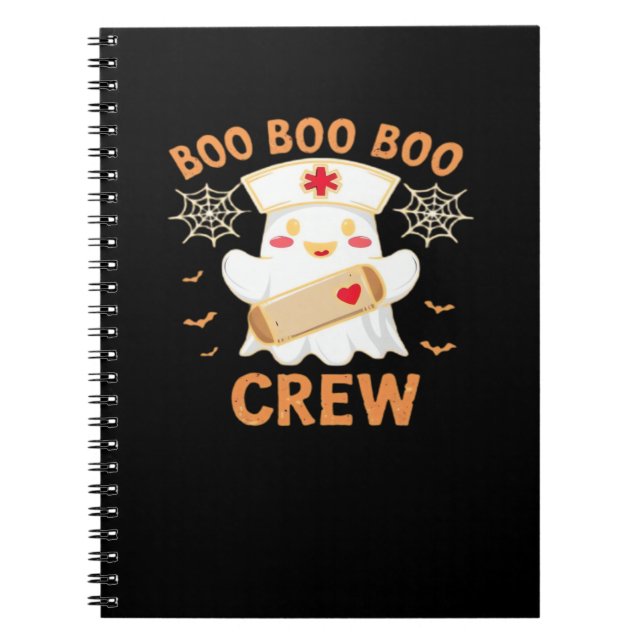 Boo Crew Funny Ghost Spooky Halloween Nurse T-Shir Notebook (Front)
