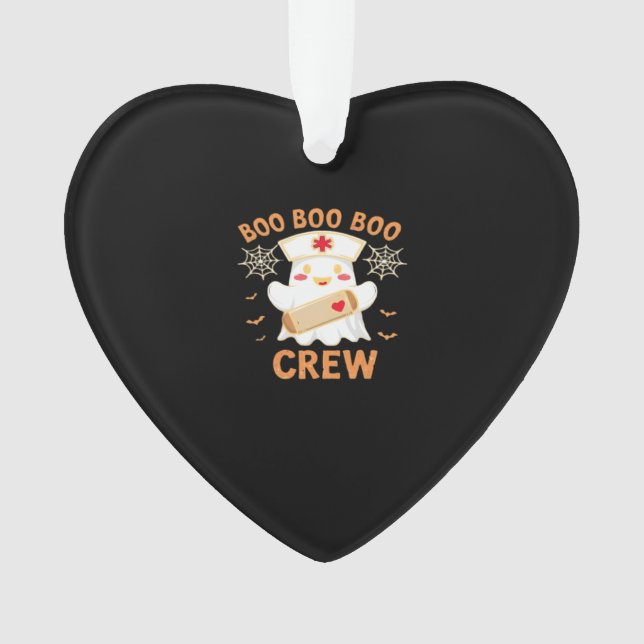 Boo Crew Funny Ghost Spooky Halloween Nurse T-Shir Ornament (Front)