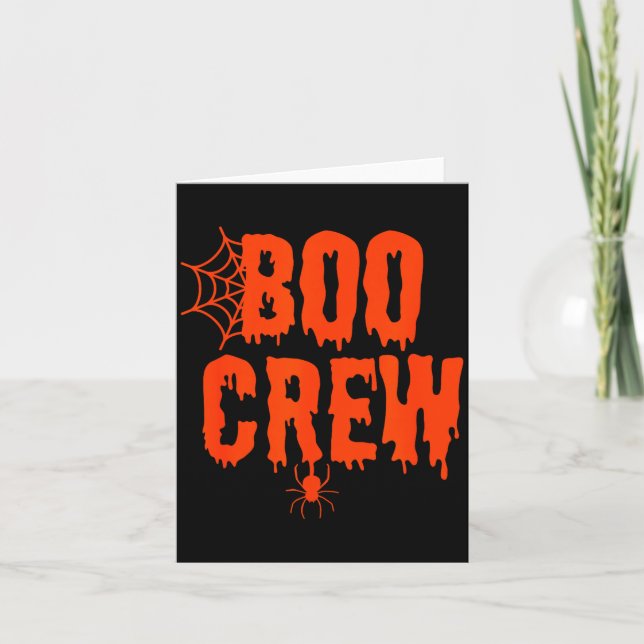 Boo Crew Funny Halloween Shirt For Group Costume F Card (Front)