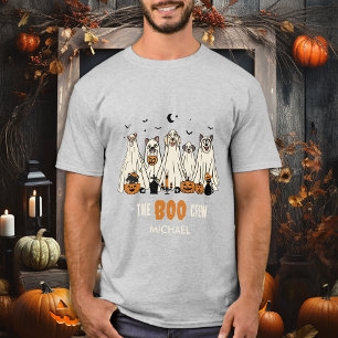 BOO Crew Ghost Dogs Personalise Matching Halloween T-Shirt