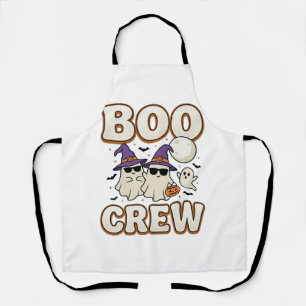 Boo Crew Ghost Halloween Vintage Vector Design_1 Apron