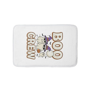 Boo Crew Ghost Halloween Vintage Vector Design_1 Bath Mat