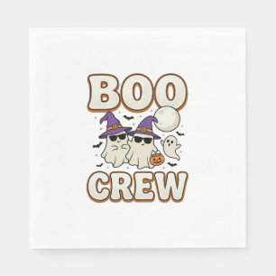 Boo Crew Ghost Halloween Vintage Vector Design_1 Napkin