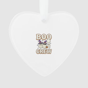 Boo Crew Ghost Halloween Vintage Vector Design_1 Ornament