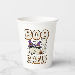 Boo Crew Ghost Halloween Vintage Vector Design_1 Paper Cups