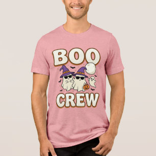 Boo Crew Ghost Halloween Vintage Vector Design_1 Tri-Blend Shirt