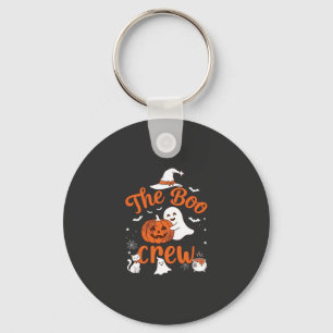 Boo Crew Ghost Pumpkin White Cat Witch Hat Key Ring