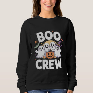 Boo Crew Ghosts Pumpkin Spooky Halloween Squad Sweatshirt
