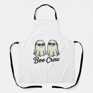 Boo Crew Ghosts Vintage Halloween Shirt Design_1 Apron