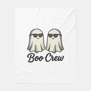Boo Crew Ghosts Vintage Halloween Shirt Design_1 Fleece Blanket