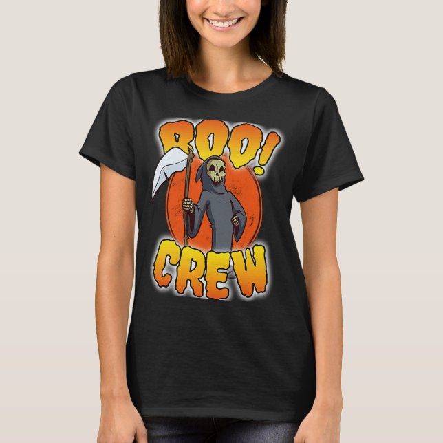 Boo Crew Grim Reaper  Cute Matching Halloween Cost T-Shirt (Front)