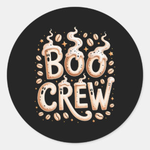Boo Crew Halloween Coffee Cappuccino Espresso Rist Classic Round Sticker