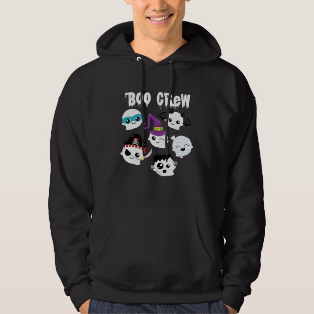 BOO CREW  Halloween Cute Ghosts Costume Girls Boys Hoodie (Front)