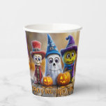 Boo Crew Halloween Cute Monster Ghost Skeleton  Paper Cups<br><div class="desc">Collection by Hystrix Little Thoughts® Make your Halloween party even more magical with this customisable paper cup featuring the loveable Boo Crew: a friendly ghost, a fuzzy green monster, and a cheerful skeleton — all dressed to impress! Add a personal touch with your child’s name, like “Ashley’s Boo Crew Party,...</div>