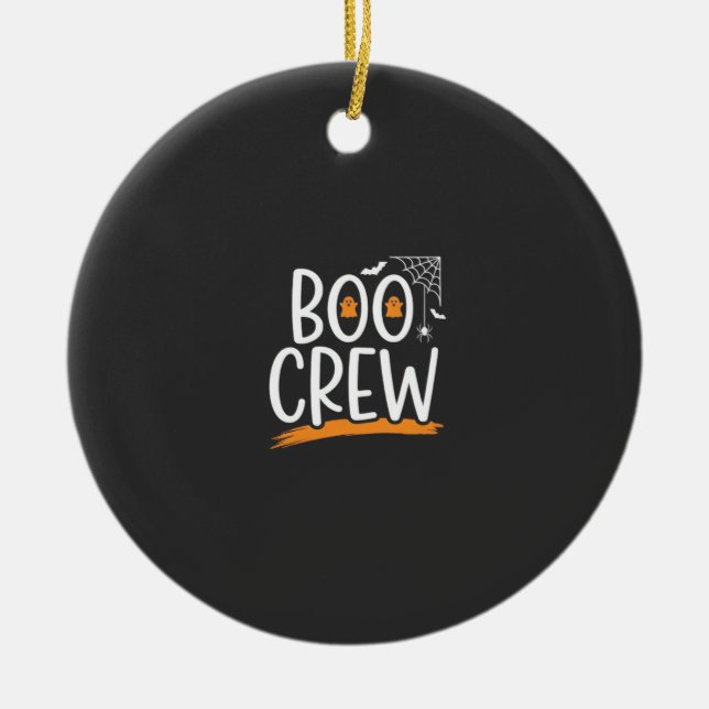 Boo Crew Halloween Ghost Design_1 Ceramic Ornament (Front)