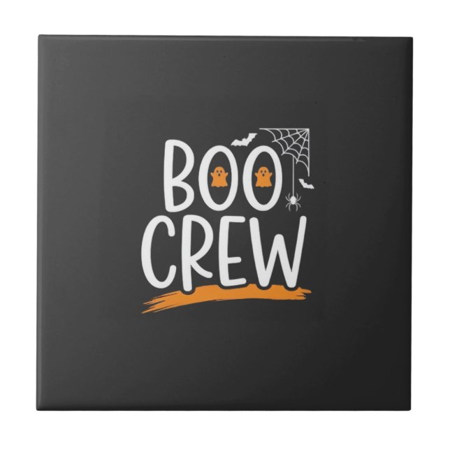 Boo Crew Halloween Ghost Design_1 Ceramic Tile (Front)