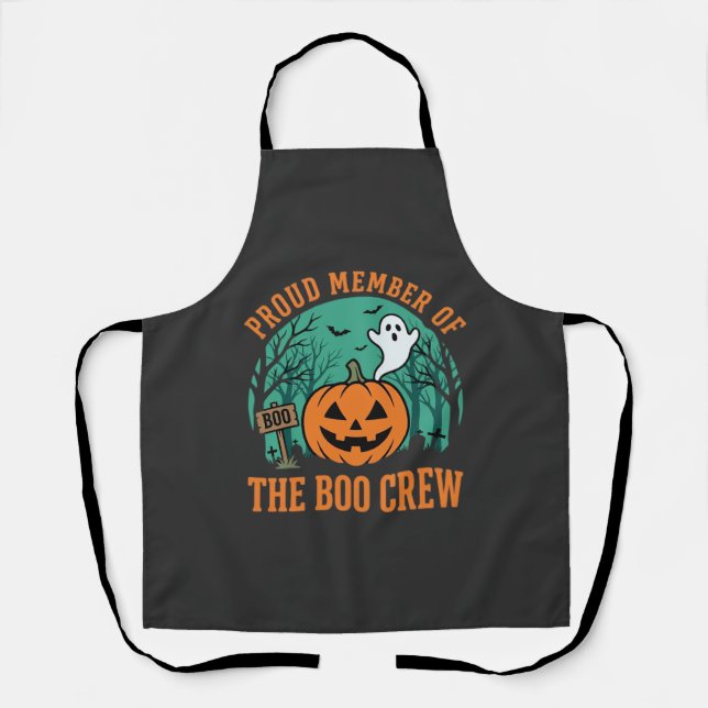 Boo Crew Halloween Ghost Pumpkin Design_1 Apron (Front)