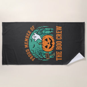 Boo Crew Halloween Ghost Pumpkin Design_1 Beach Towel