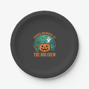 Boo Crew Halloween Ghost Pumpkin Design_1 Paper Plate