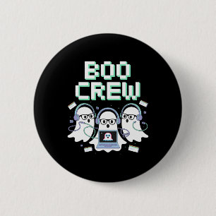 Boo Crew Halloween It Tech Help Desk Support Stem 6 Cm Round Badge