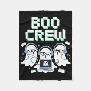 Boo Crew Halloween It Tech Help Desk Support Stem  Fleece Blanket