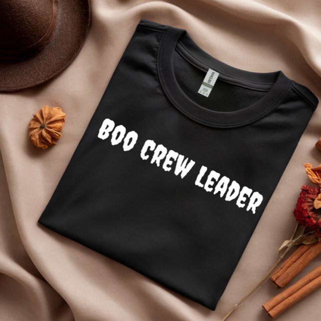 Boo Crew Leader white typography halloween T-Shirt (Creator Uploaded)
