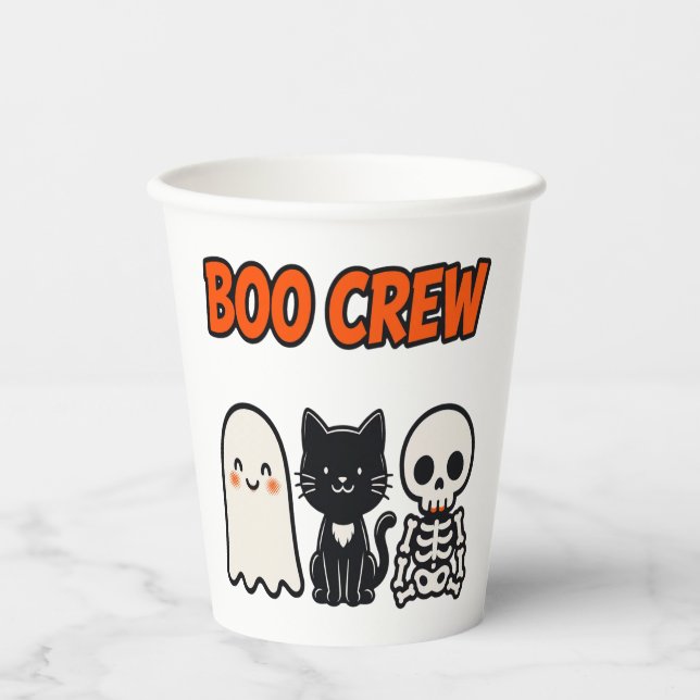 Boo Crew Matching Squad Tee Paper Cups (Front)