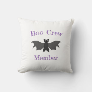 Boo Crew Member Bat Throw Pillow