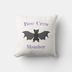Boo Crew Member Bat Throw Pillow