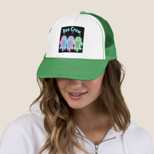 Boo Crew Neon Ghosts Halloween Trucker Hat