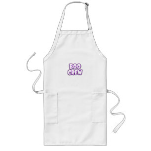 Boo Crew Neon Purple Contour Halloween Party T-Shi Long Apron