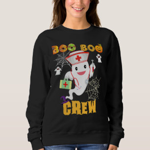 Boo Crew Nurse Doctor Costume Halloween Ghost Pump Sweatshirt