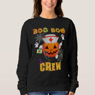 Boo Crew Nurse Doctor Costume Halloween Ghost Pump Sweatshirt